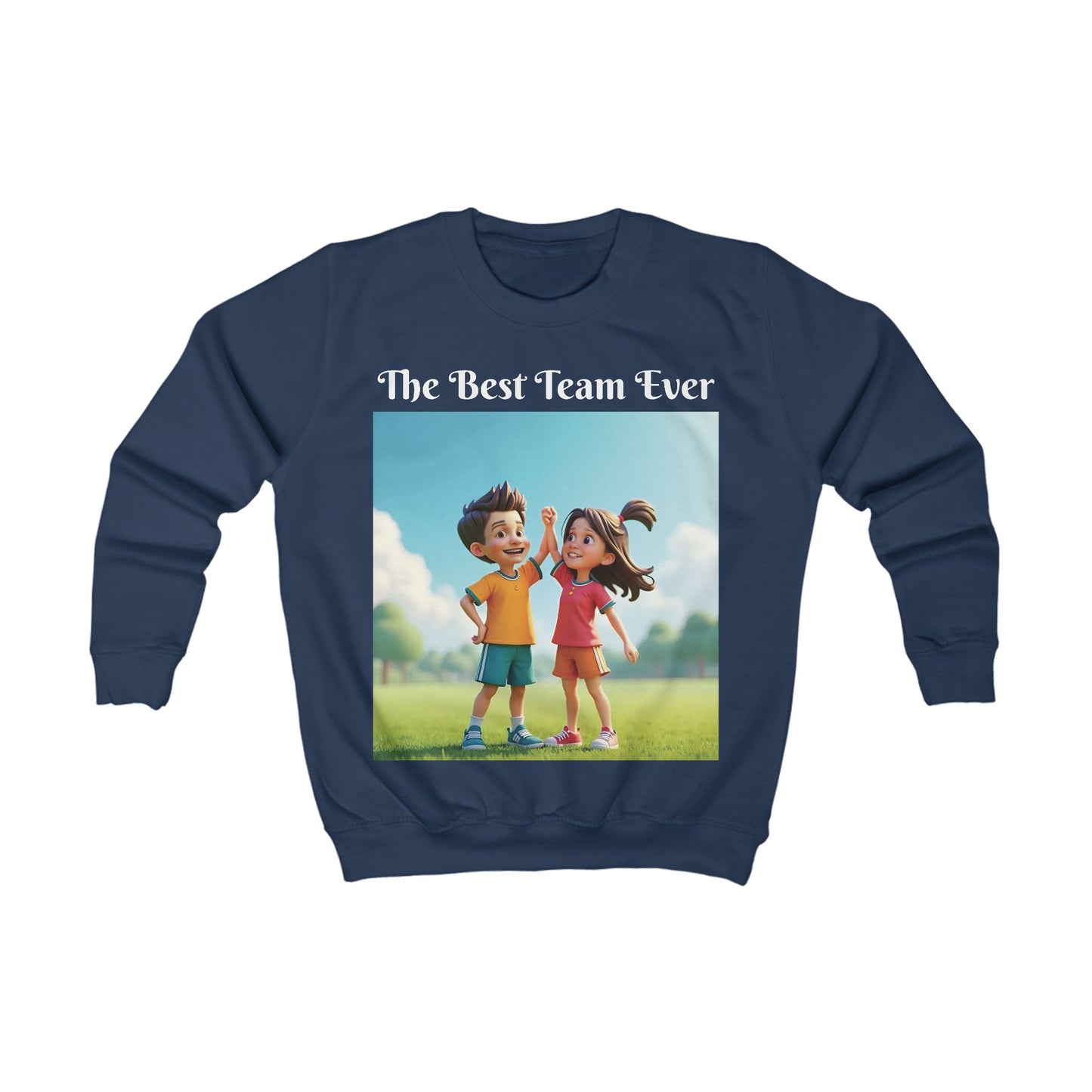 Customizable Kids Sweatshirt - "The Best Team Ever" - Fun & Cozy Apparel for Young Champions