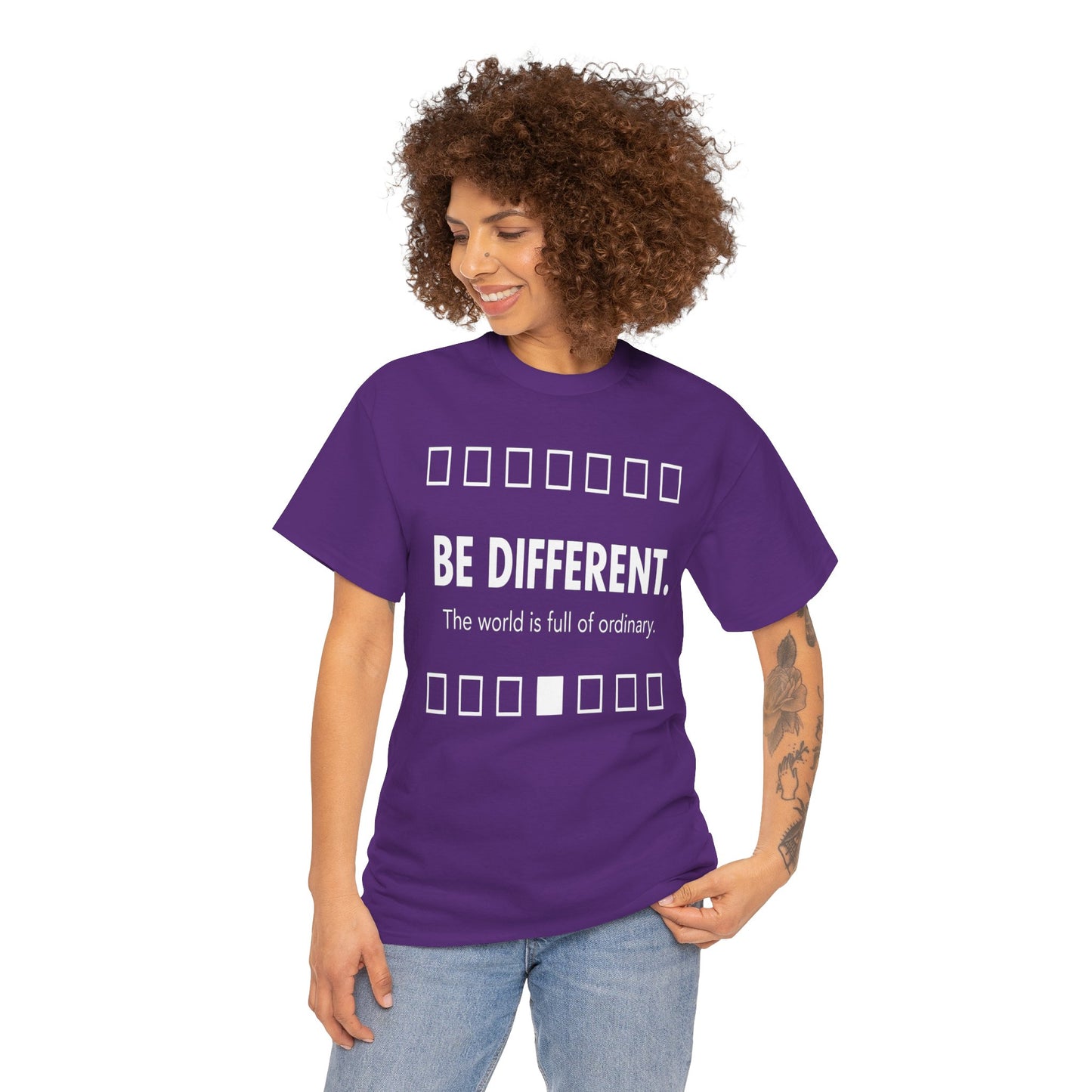 T-shirt With Motivational Prints — 'Be Different. The world is full of ordinary.'