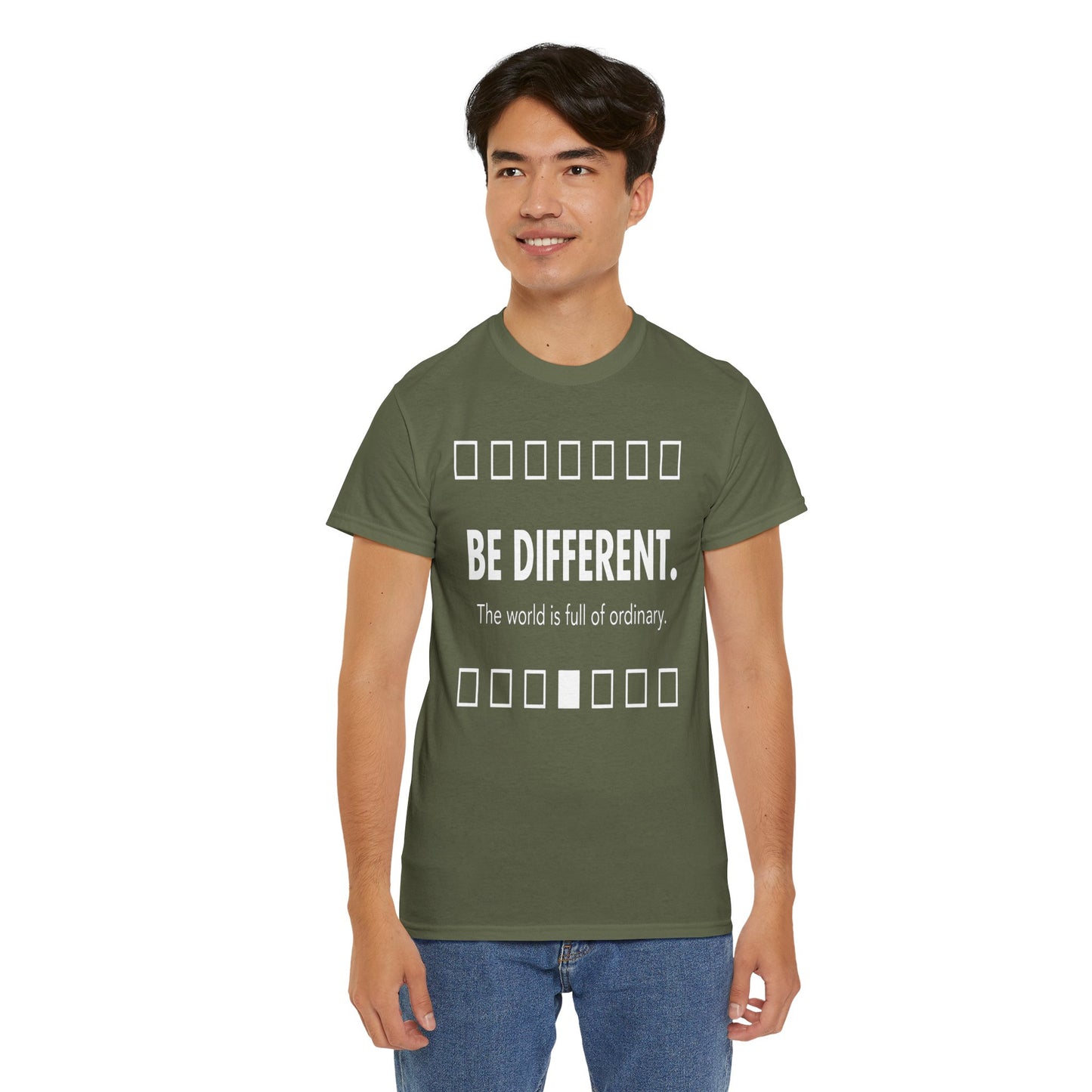 T-shirt With Motivational Prints — 'Be Different. The world is full of ordinary.'
