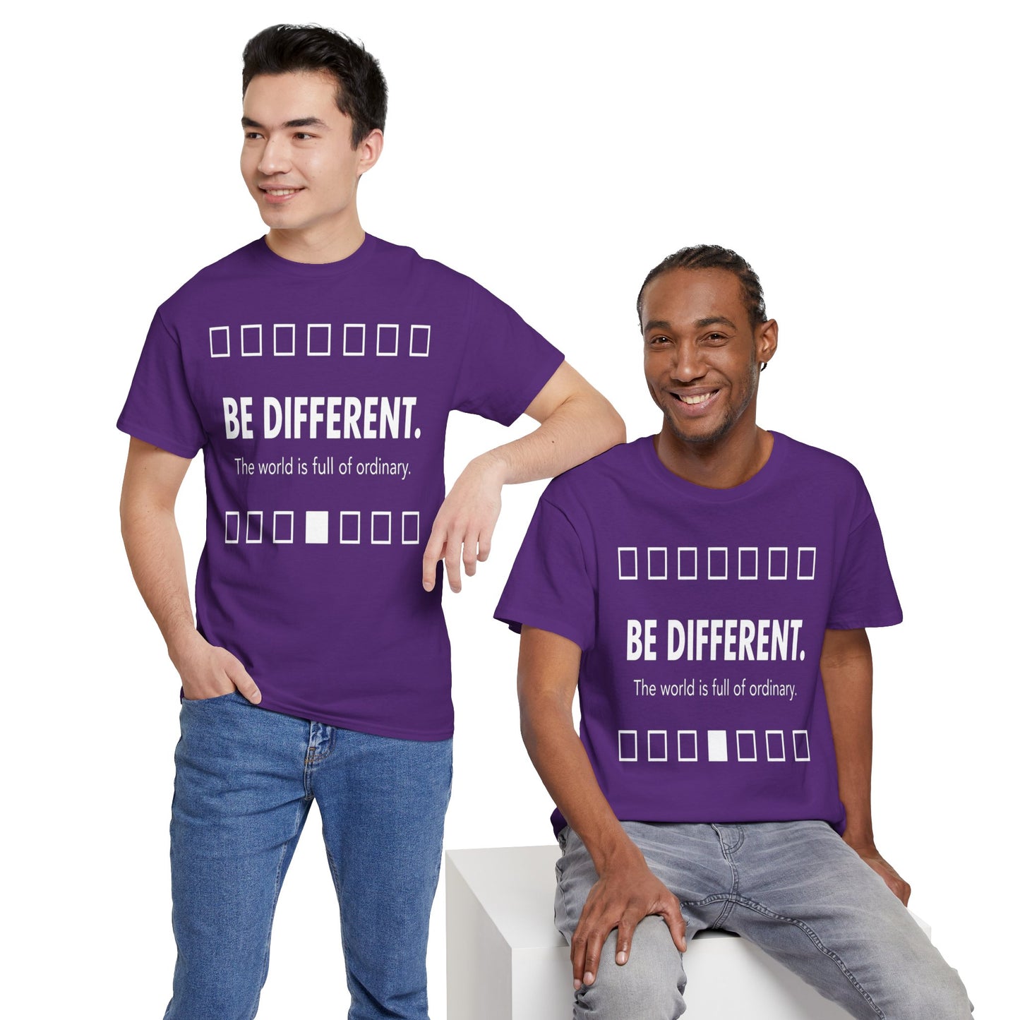 T-shirt With Motivational Prints — 'Be Different. The world is full of ordinary.'