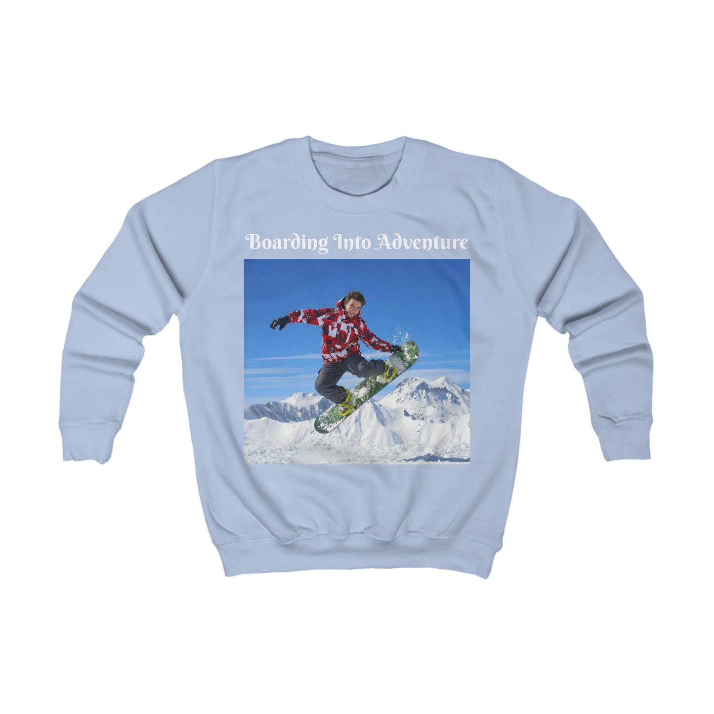 Custom Snowboarding Kids Sweatshirt – Personalized with their Face