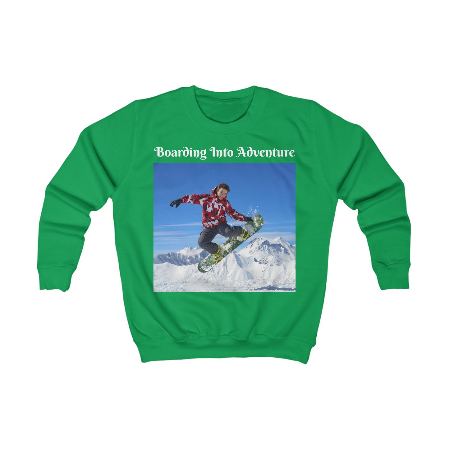 Custom Snowboarding Kids Sweatshirt – Personalized with their Face