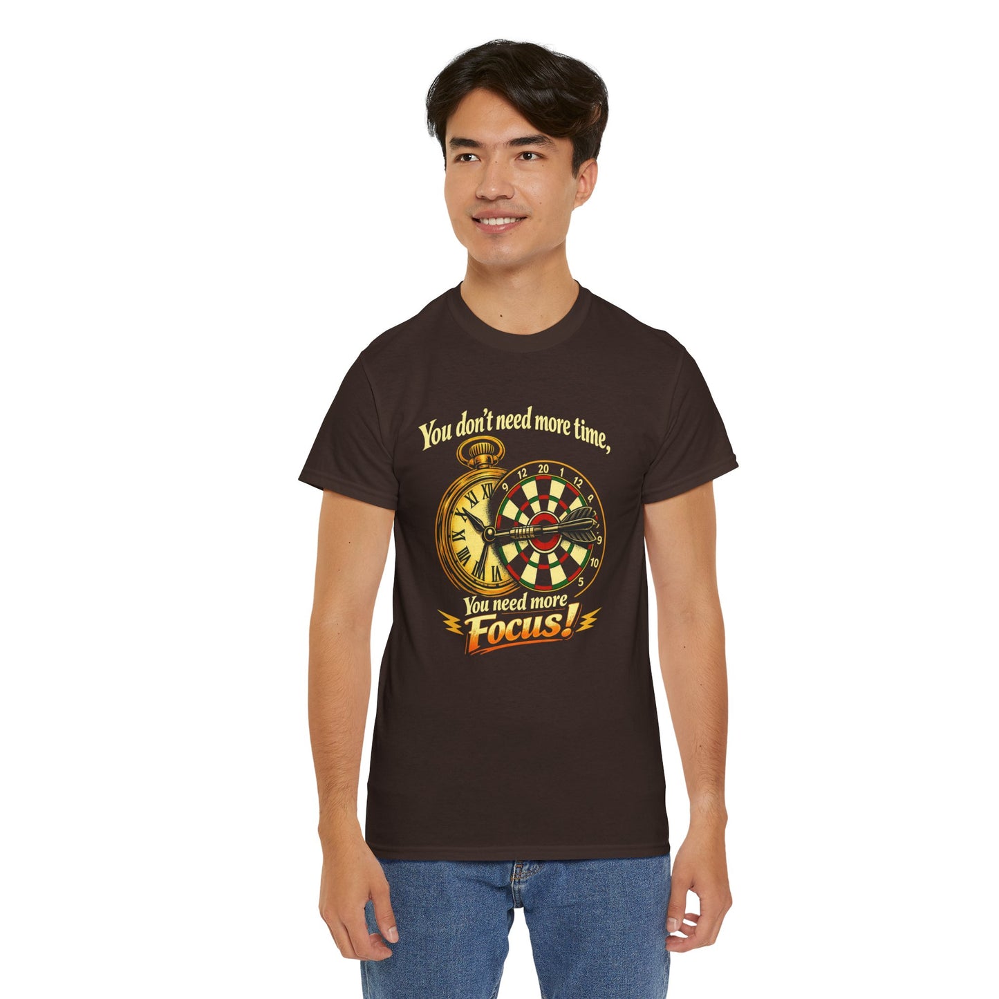 "You don't need more time, you need more focus!" Motivational T-Shirt from Cotton
