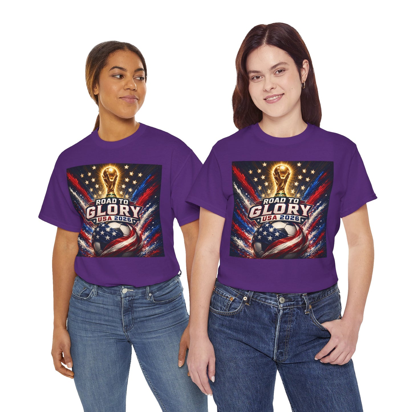 USA 2026 World Cup T-Shirt - Road to Glory Soccer Cotton T-Shirt