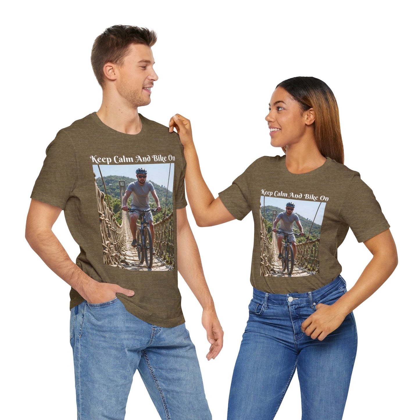 Customizable Unisex T-Shirt - 'Keep Calm and Bike On' - Perfect for Cycling Enthusiasts
