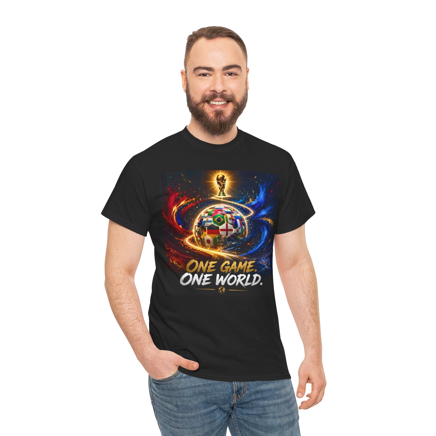 World Cup 2026 Cotton T-Shirt — “One Game. One World” Black Edition