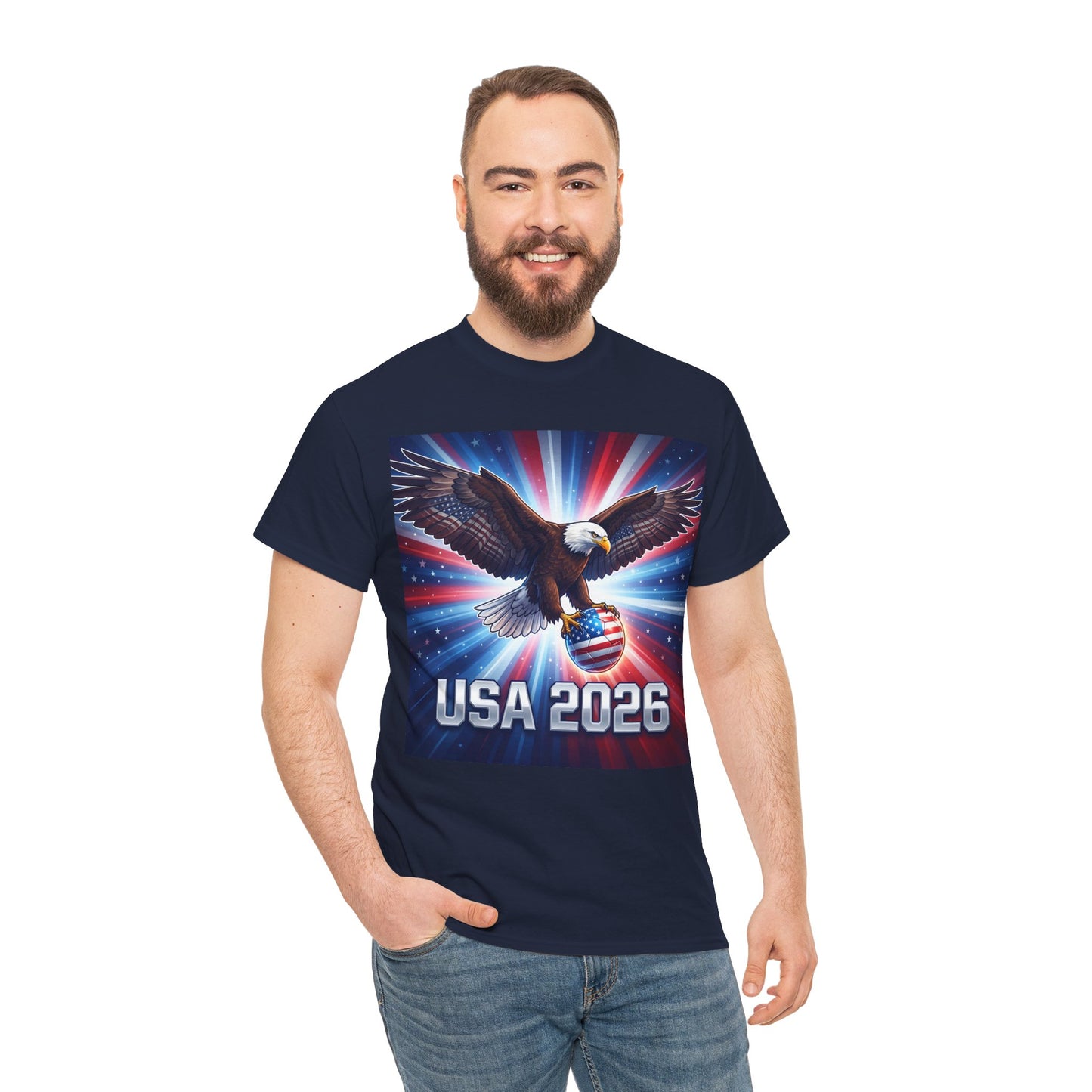 USA 2026 World Cup T-Shirt — Patriotic American Flag Design