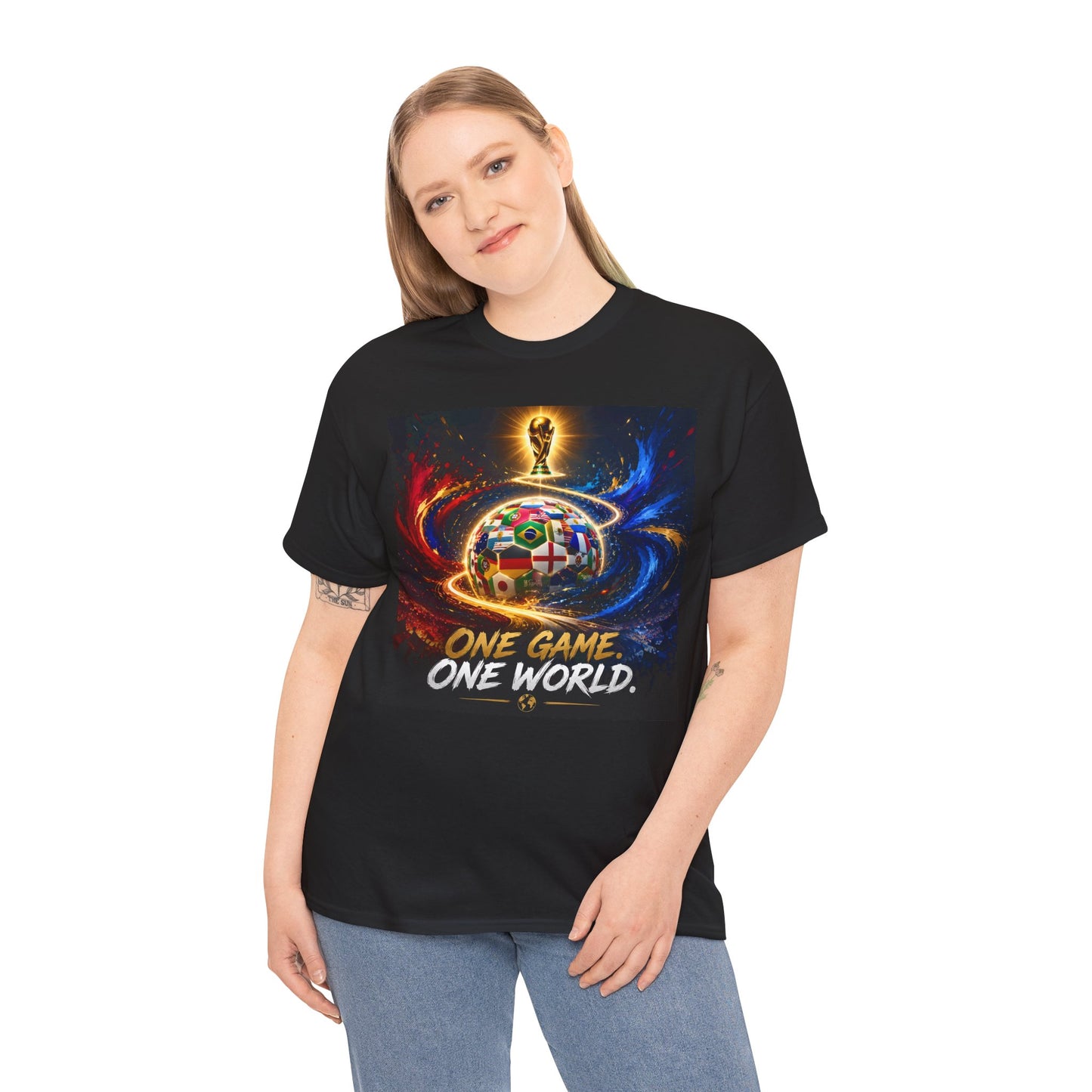 World Cup 2026 Cotton T-Shirt — “One Game. One World” Black Edition