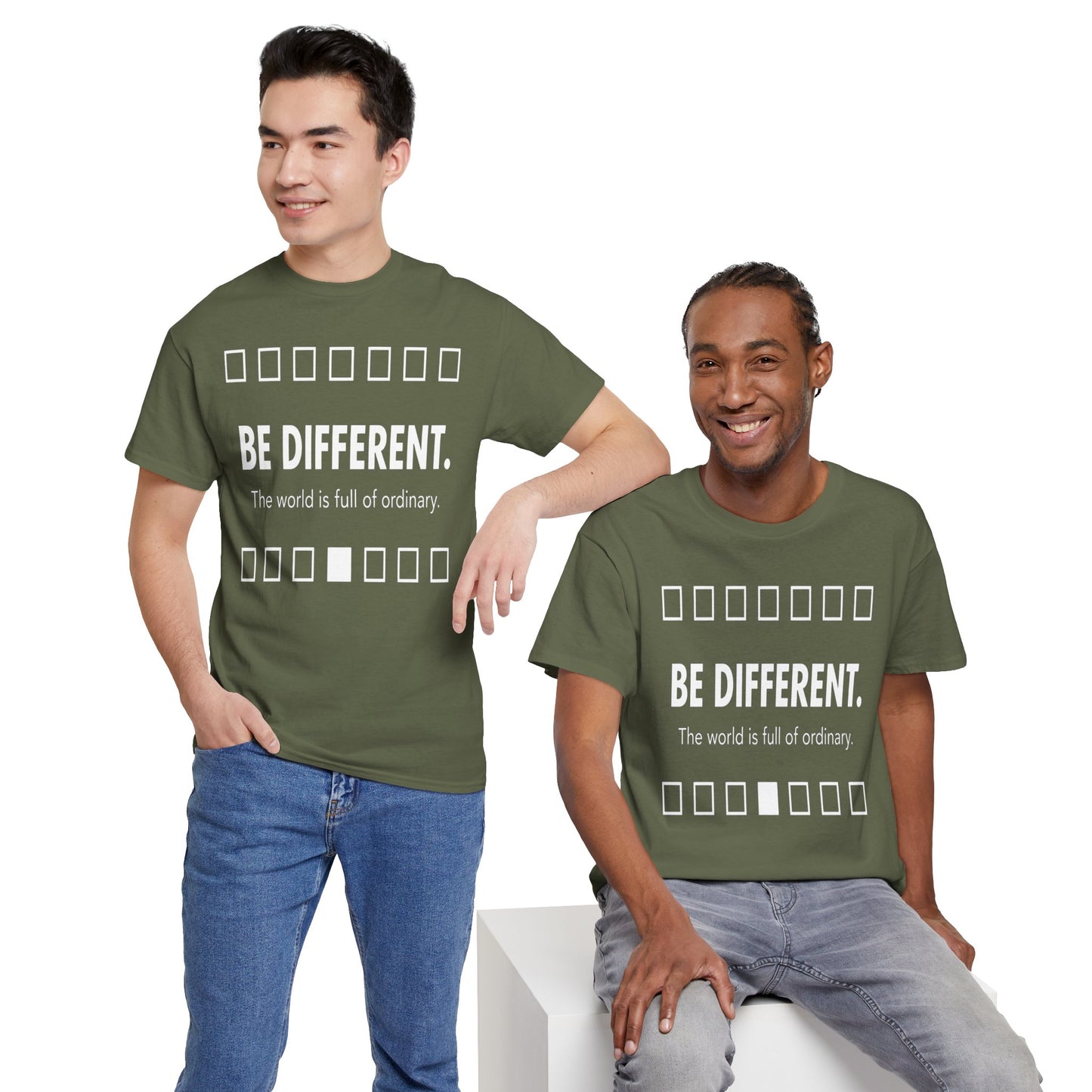 T-shirt With Motivational Prints — 'Be Different. The world is full of ordinary.'
