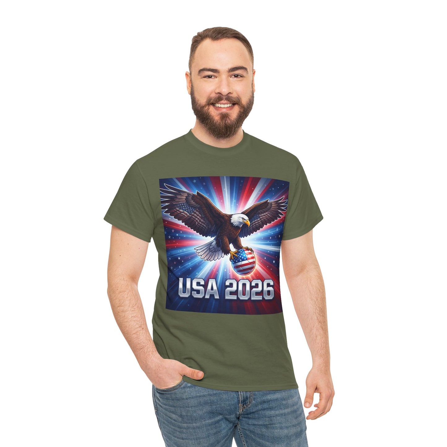 USA 2026 World Cup T-Shirt — Patriotic American Flag Design