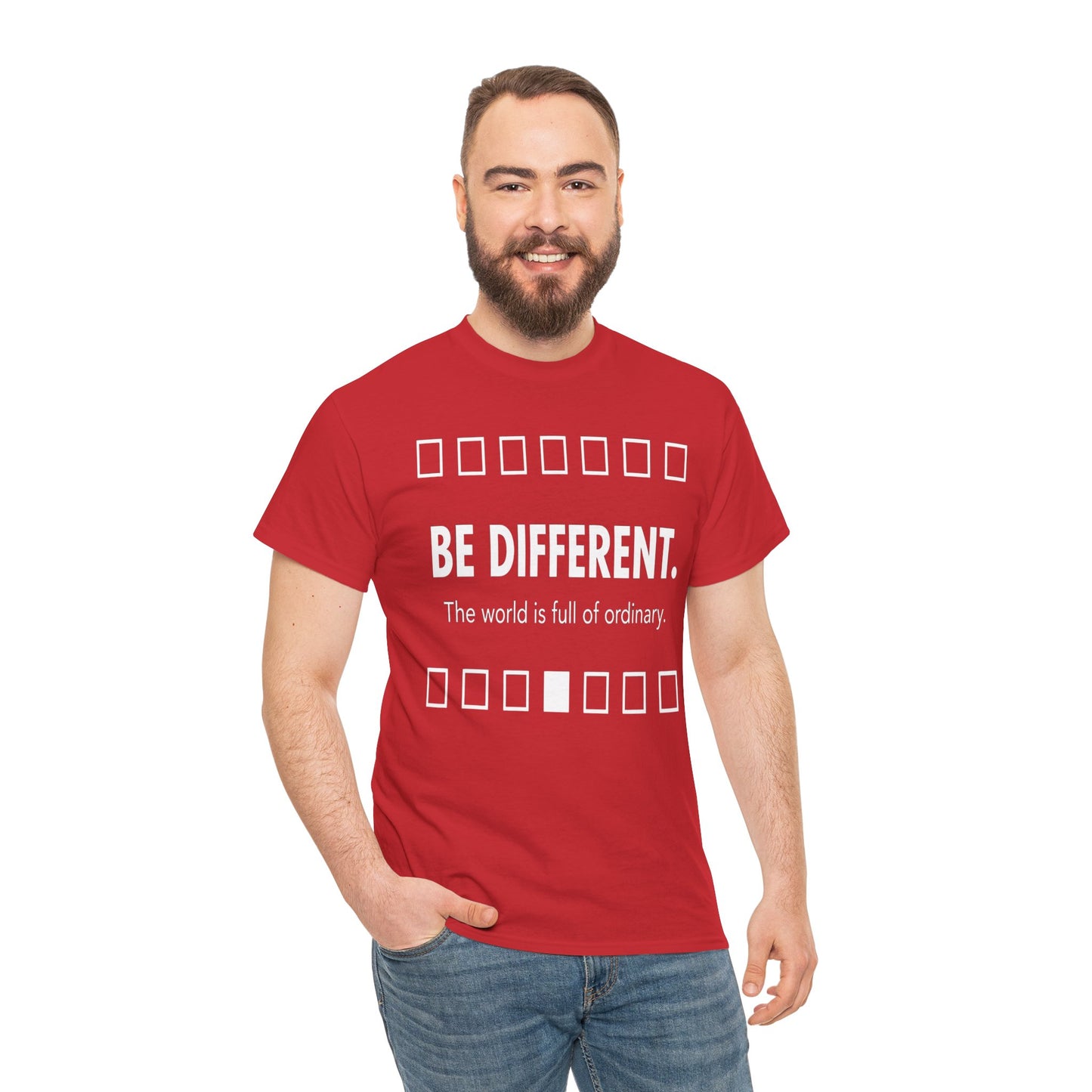 T-shirt With Motivational Prints — 'Be Different. The world is full of ordinary.'