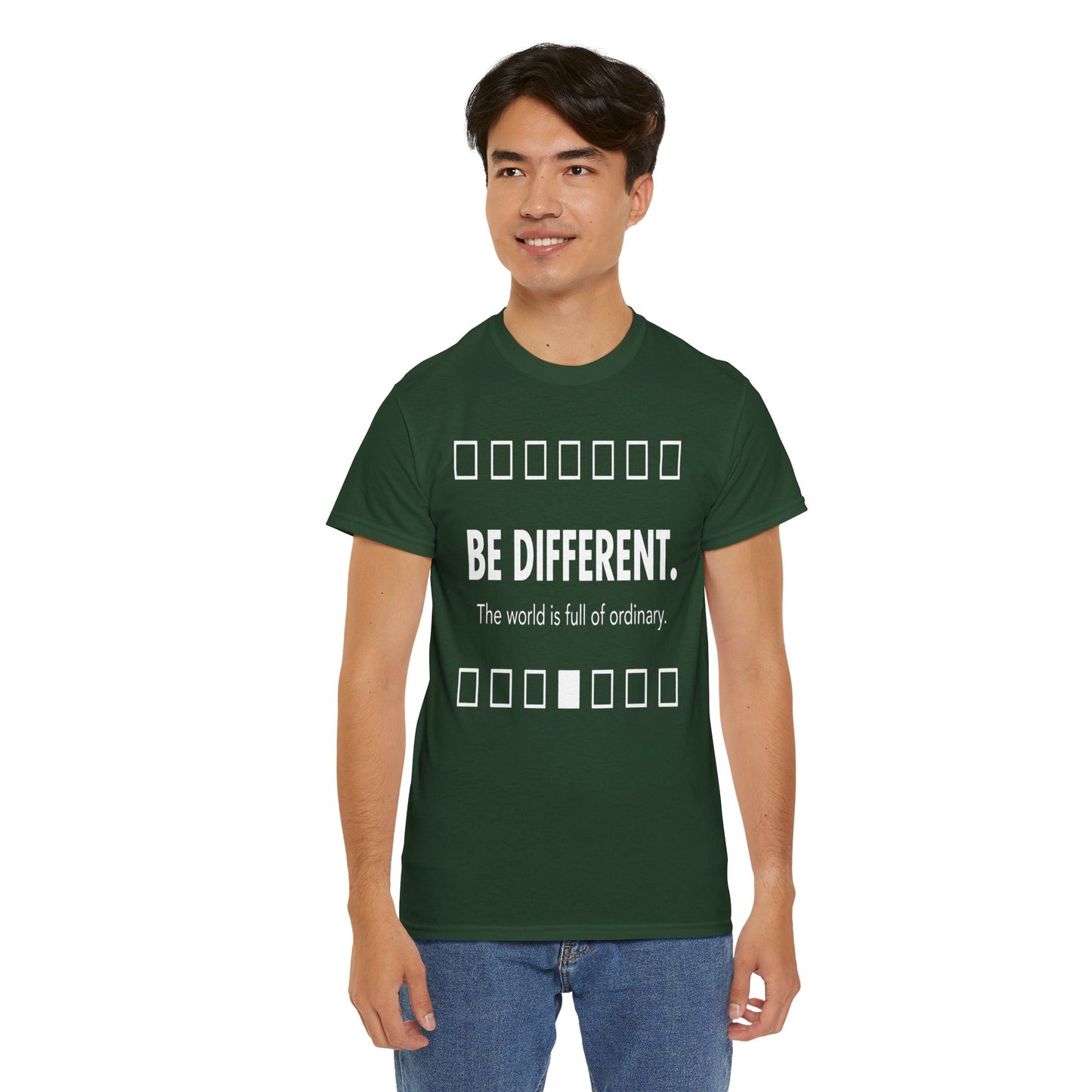 T-shirt With Motivational Prints — 'Be Different. The world is full of ordinary.'