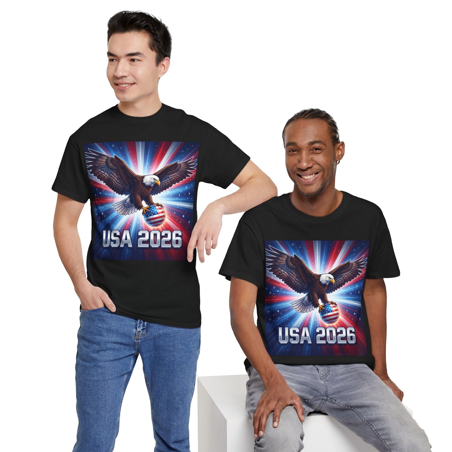 USA 2026 World Cup T-Shirt — Patriotic American Flag Design