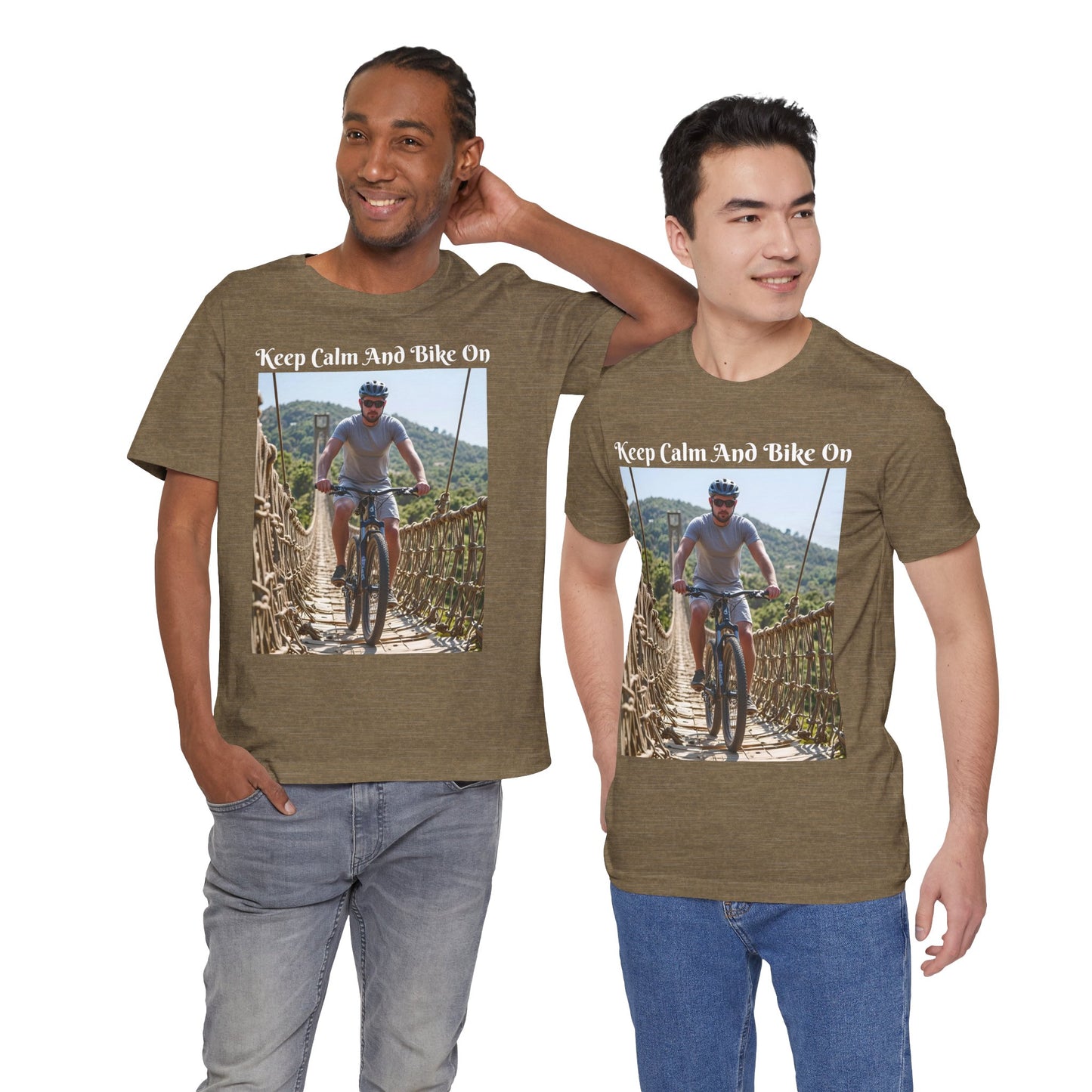Customizable Unisex T-Shirt - 'Keep Calm and Bike On' - Perfect for Cycling Enthusiasts