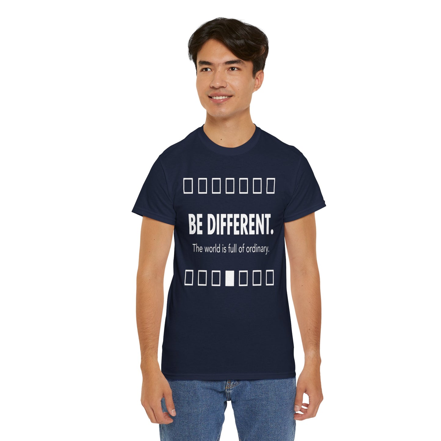 T-shirt With Motivational Prints — 'Be Different. The world is full of ordinary.'