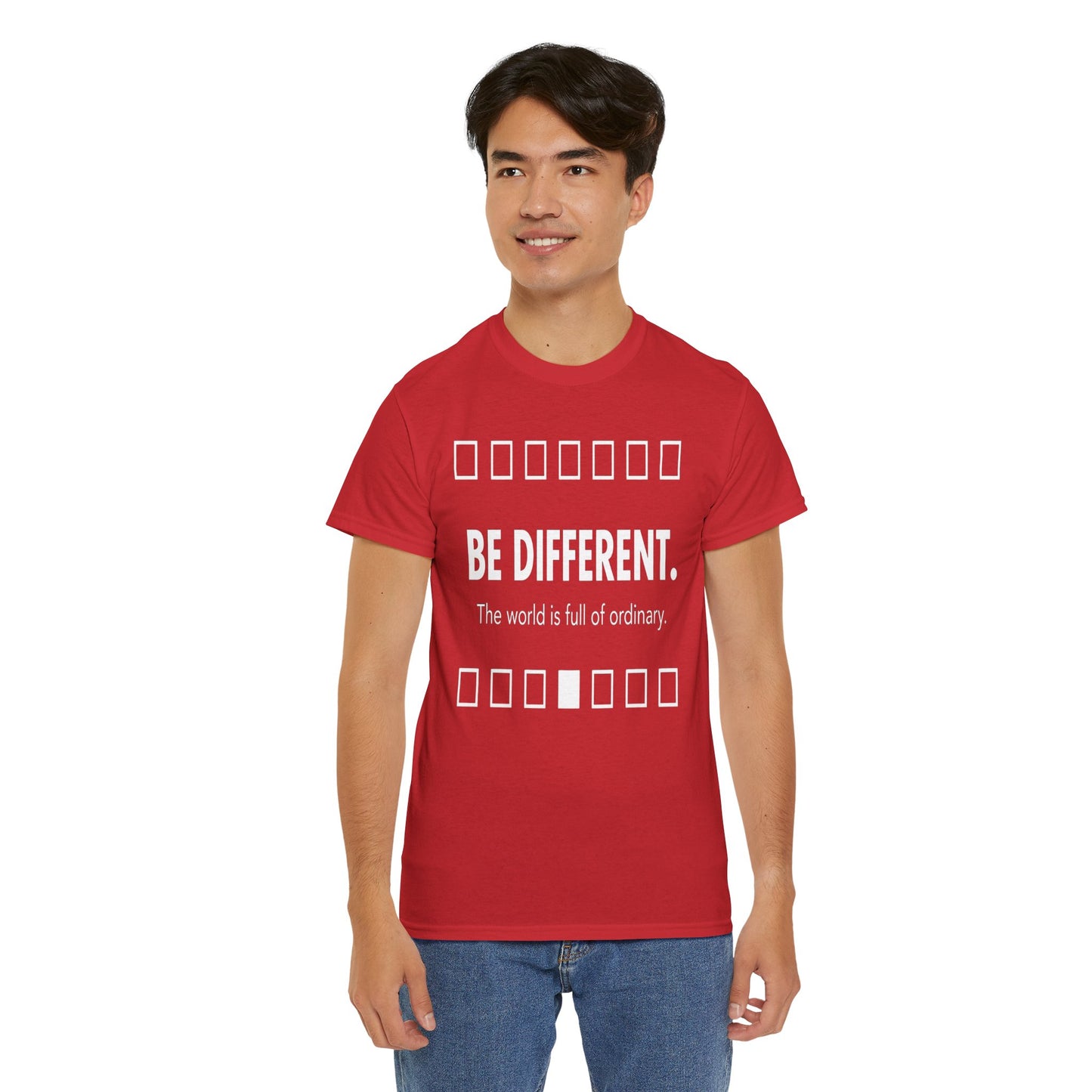 T-shirt With Motivational Prints — 'Be Different. The world is full of ordinary.'