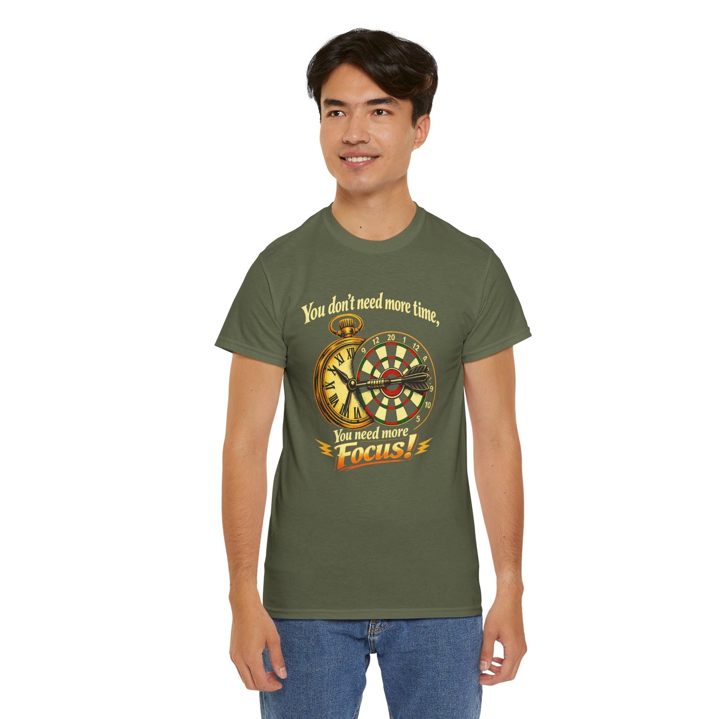 "You don't need more time, you need more focus!" Motivational T-Shirt from Cotton