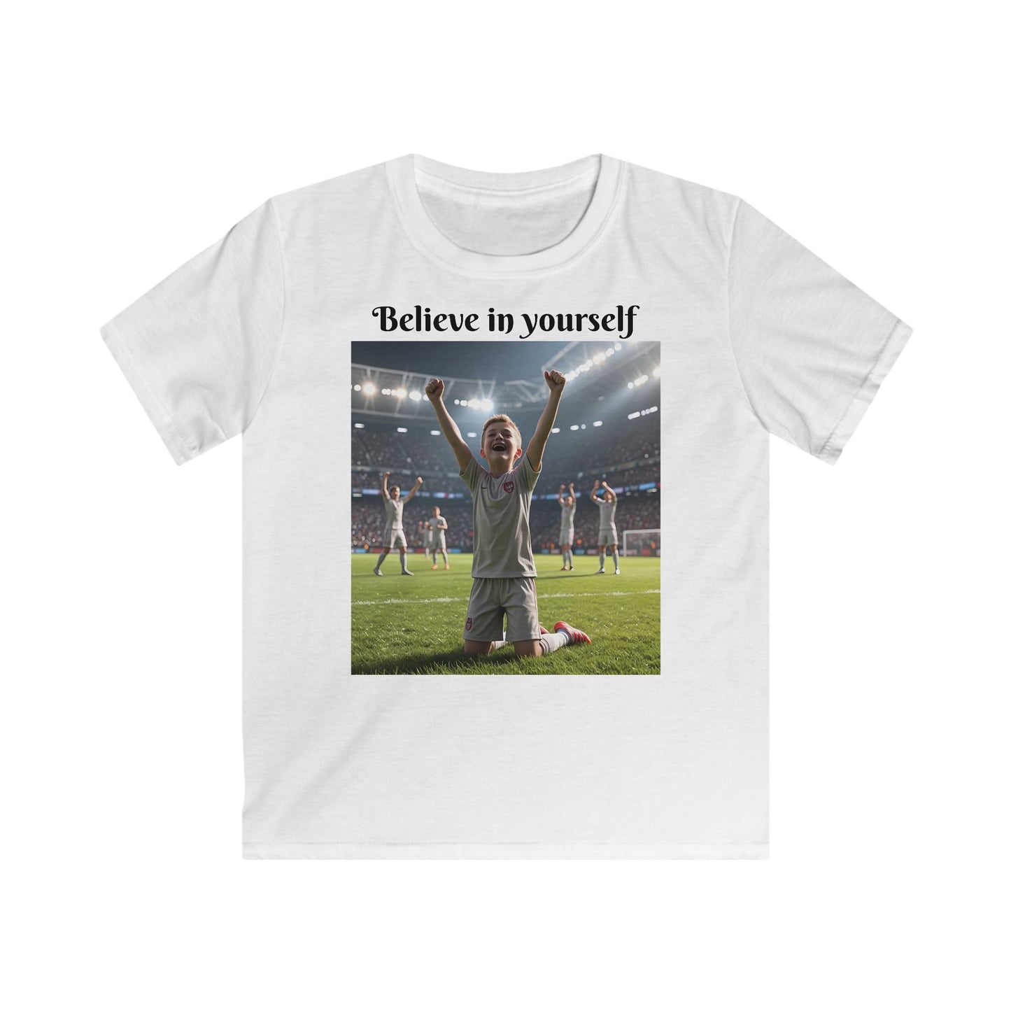 Customizable Sporty Kids T-Shirt - Believe in Yourself