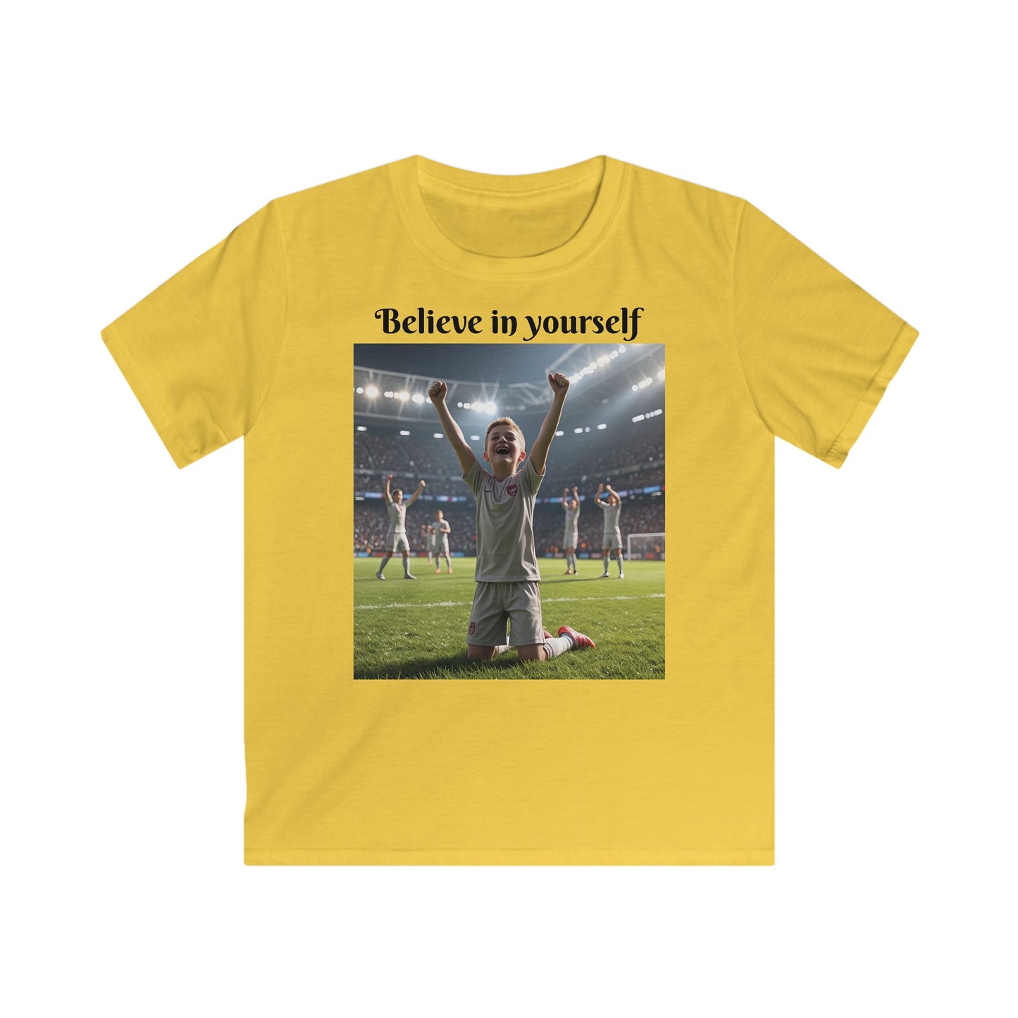 Customizable Sporty Kids T-Shirt - Believe in Yourself
