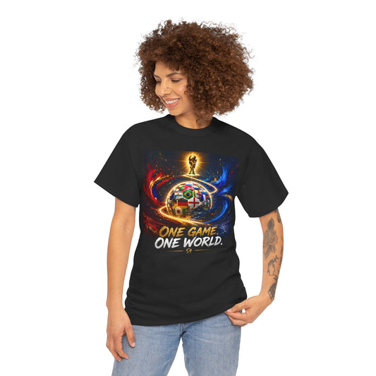 World Cup 2026 Cotton T-Shirt — “One Game. One World” Black Edition