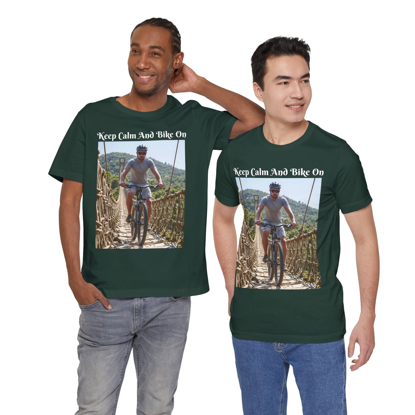 Customizable Unisex T-Shirt - 'Keep Calm and Bike On' - Perfect for Cycling Enthusiasts