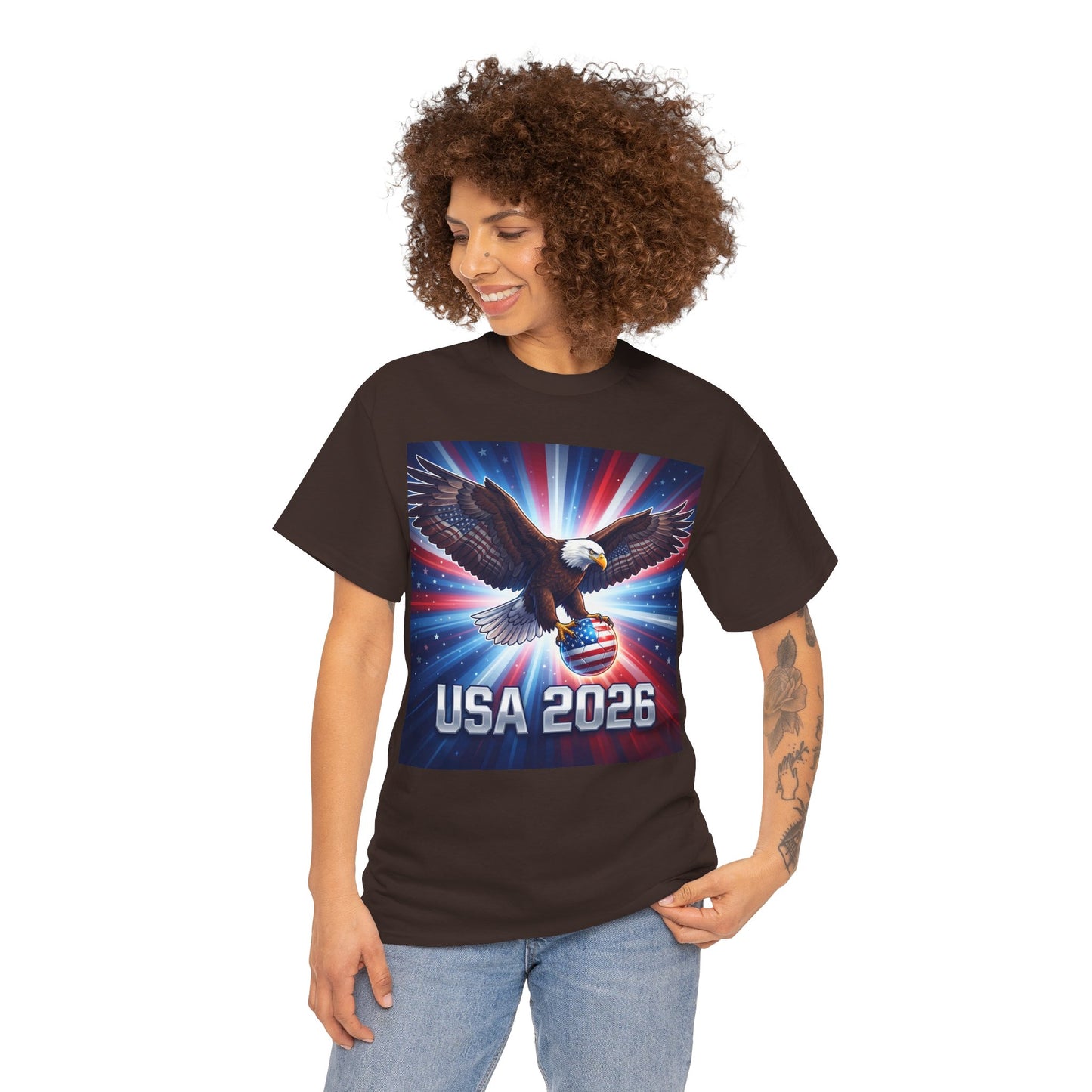USA 2026 World Cup T-Shirt — Patriotic American Flag Design