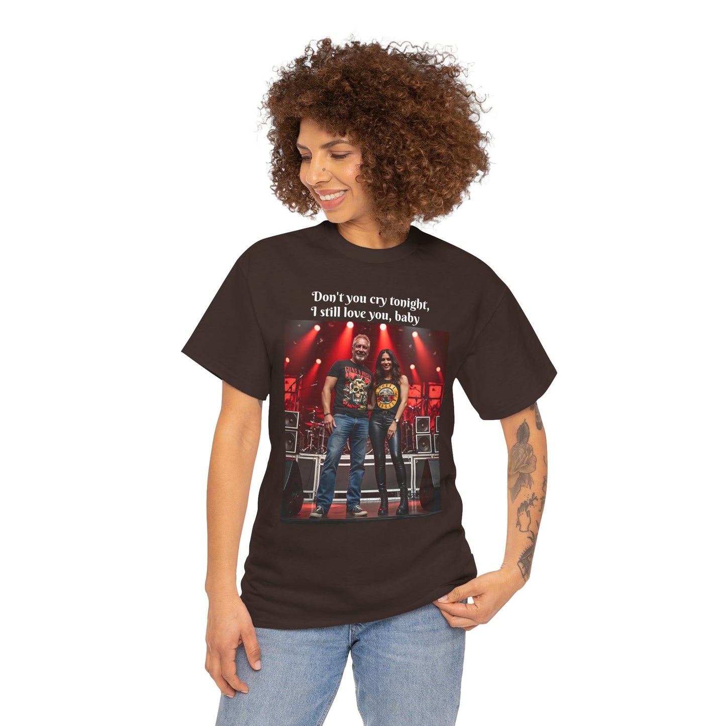 Customizable Classic Rock Unisex Heavy Cotton T-Shirt - ‘Don’t You Cry Tonight’ Vintage Design