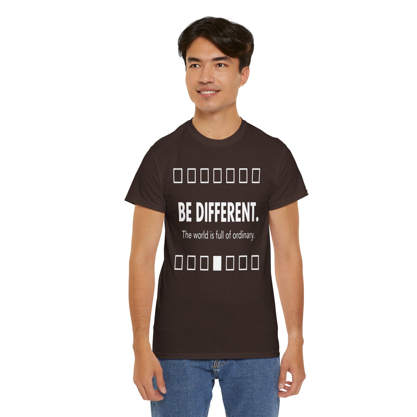 T-shirt With Motivational Prints — 'Be Different. The world is full of ordinary.'