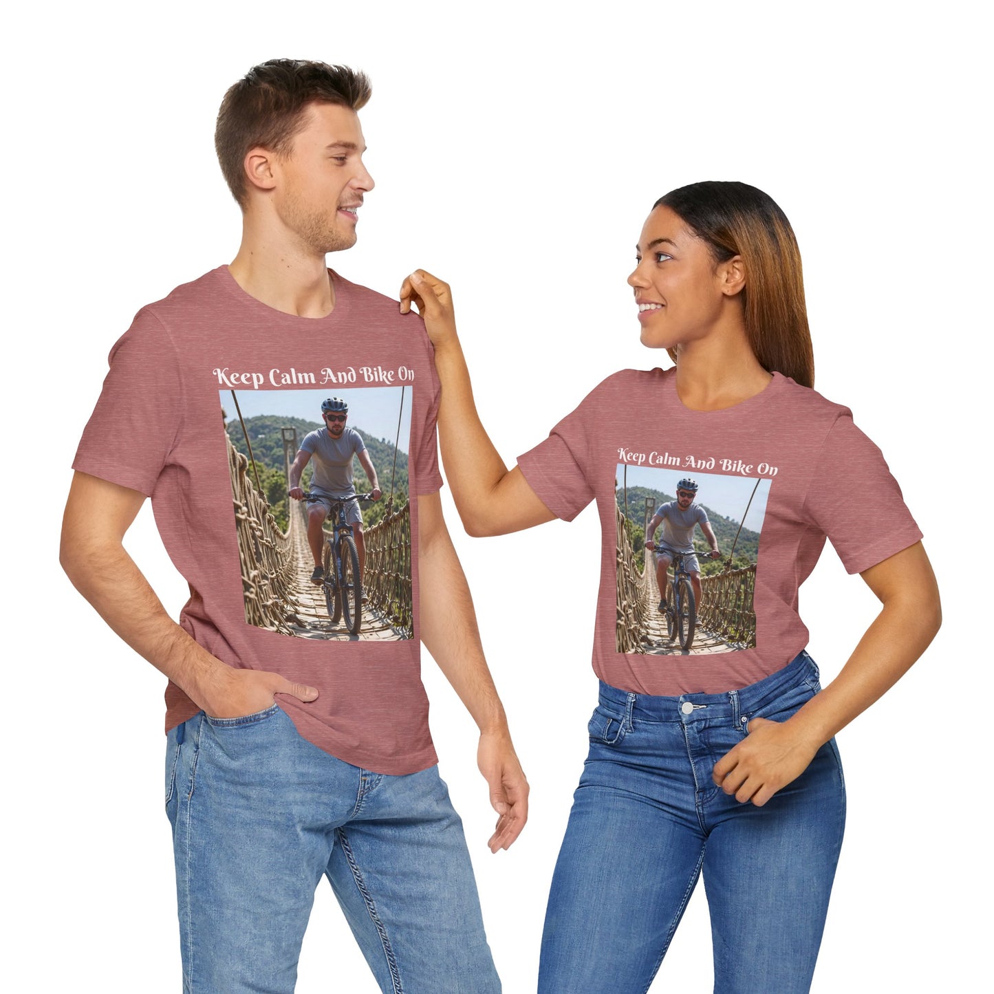 Customizable Unisex T-Shirt - 'Keep Calm and Bike On' - Perfect for Cycling Enthusiasts