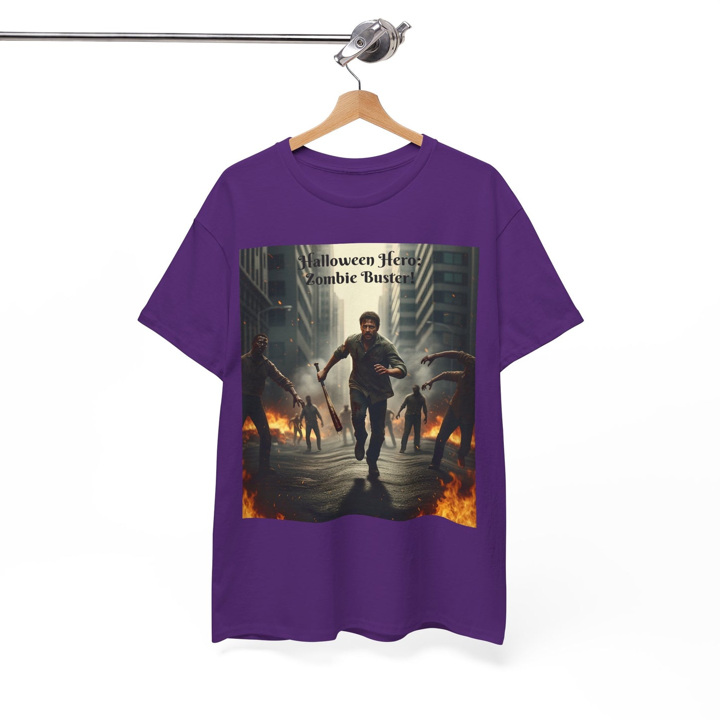 You As a Zombie Buster- Custom Made Halloween Cotton T-Shirt, Your Face On a T-Shirt