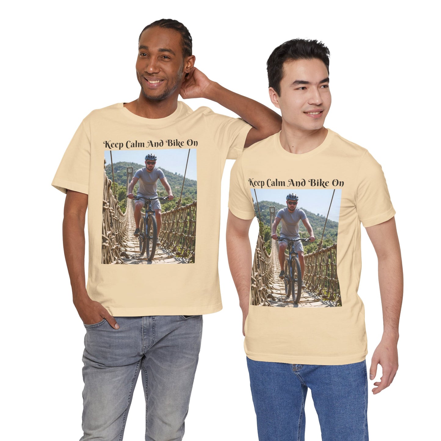 Customizable Unisex T-Shirt - 'Keep Calm and Bike On' - Perfect for Cycling Enthusiasts