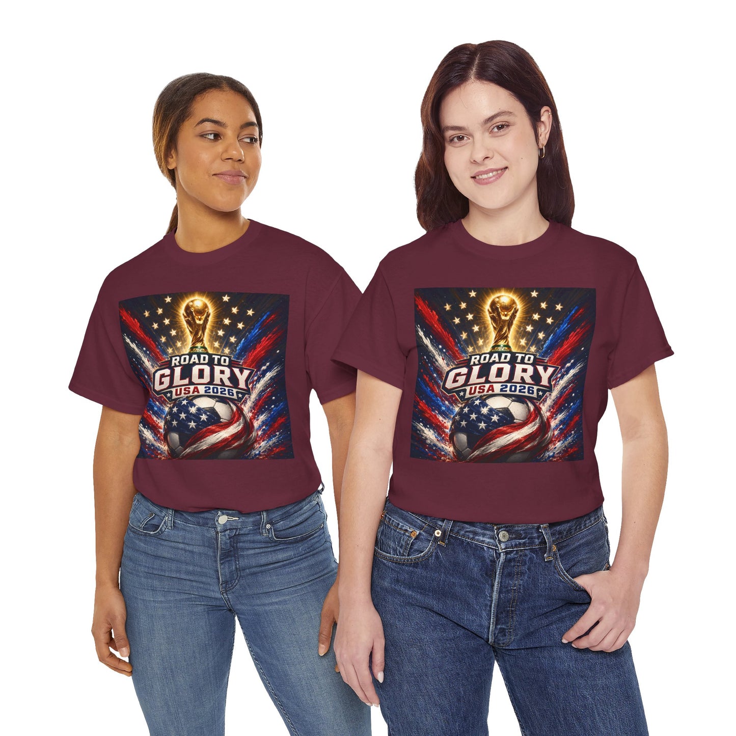 USA 2026 World Cup T-Shirt - Road to Glory Soccer Cotton T-Shirt