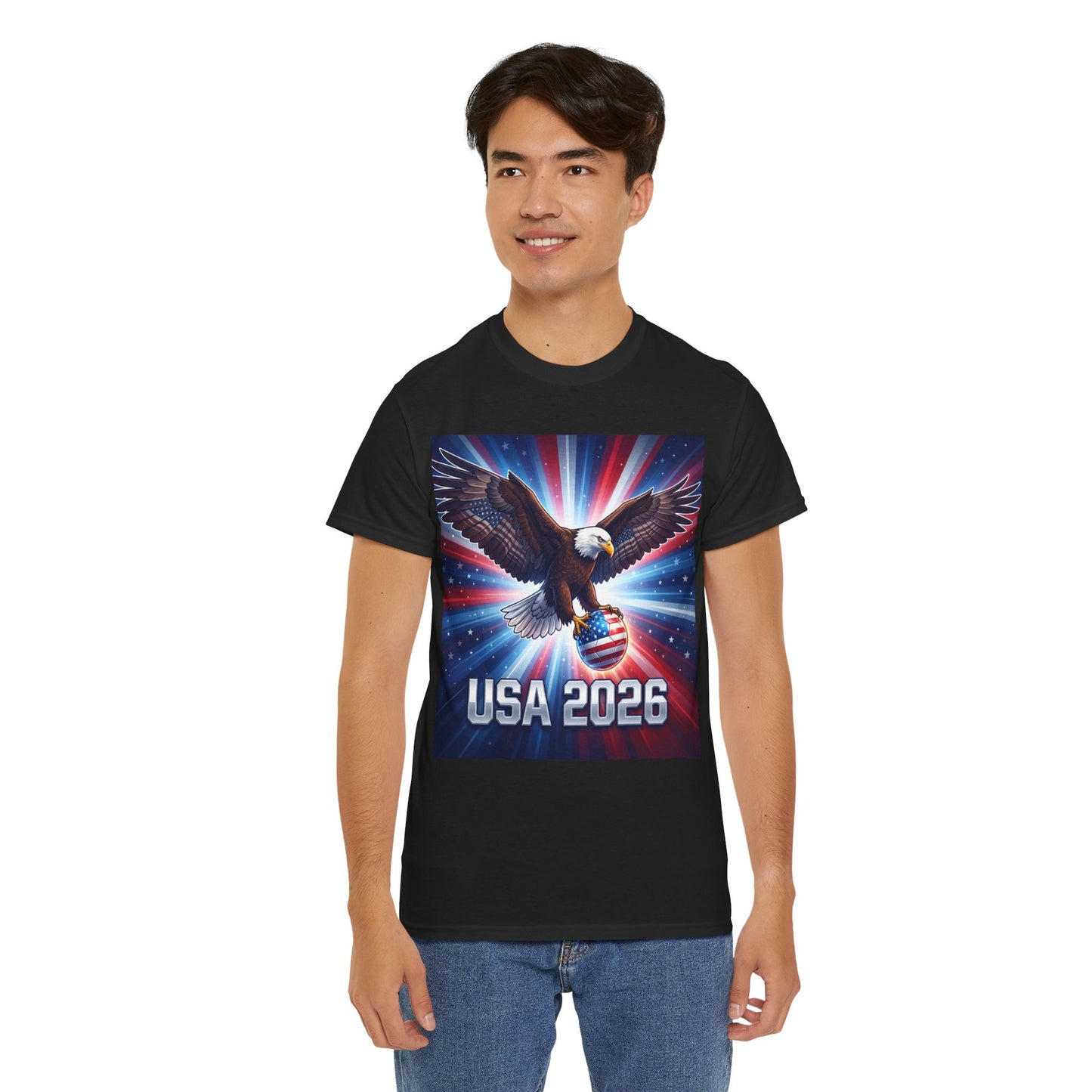 USA 2026 World Cup T-Shirt — Patriotic American Flag Design