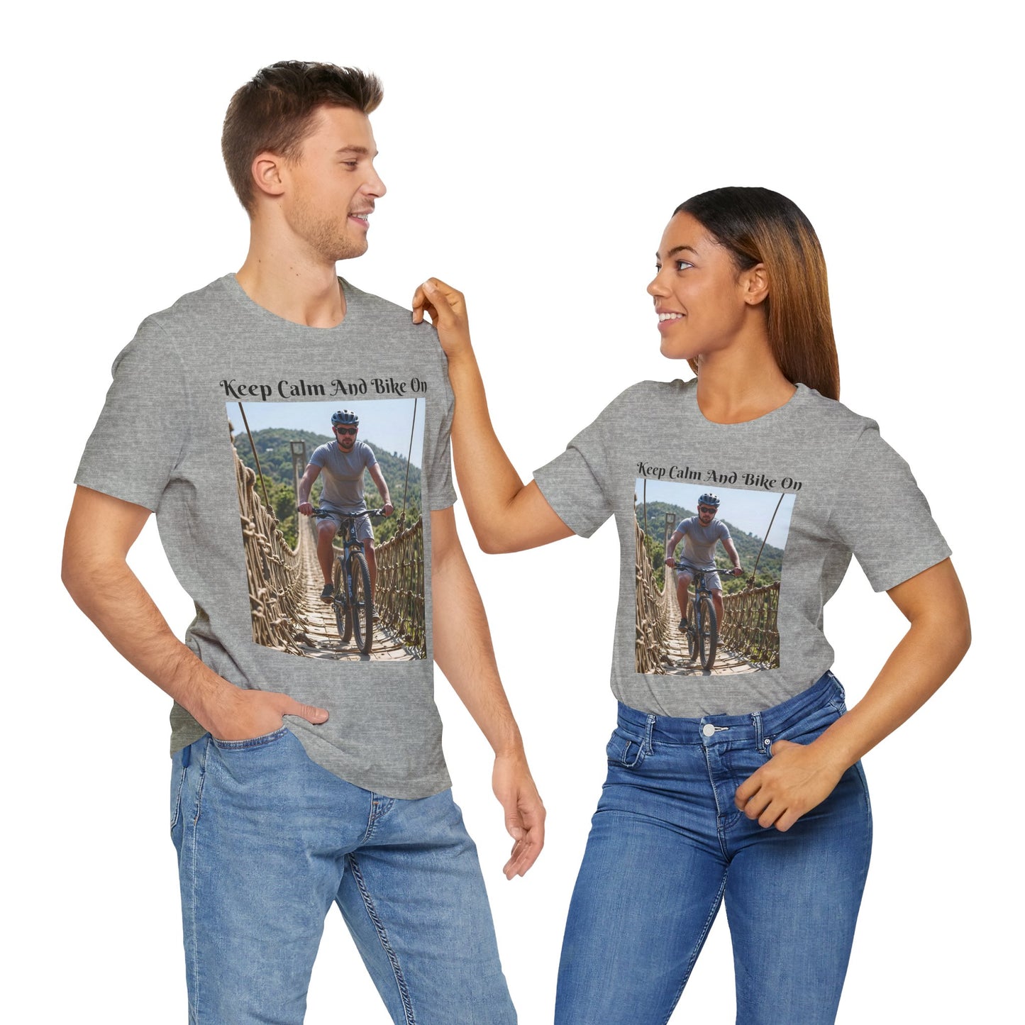 Customizable Unisex T-Shirt - 'Keep Calm and Bike On' - Perfect for Cycling Enthusiasts