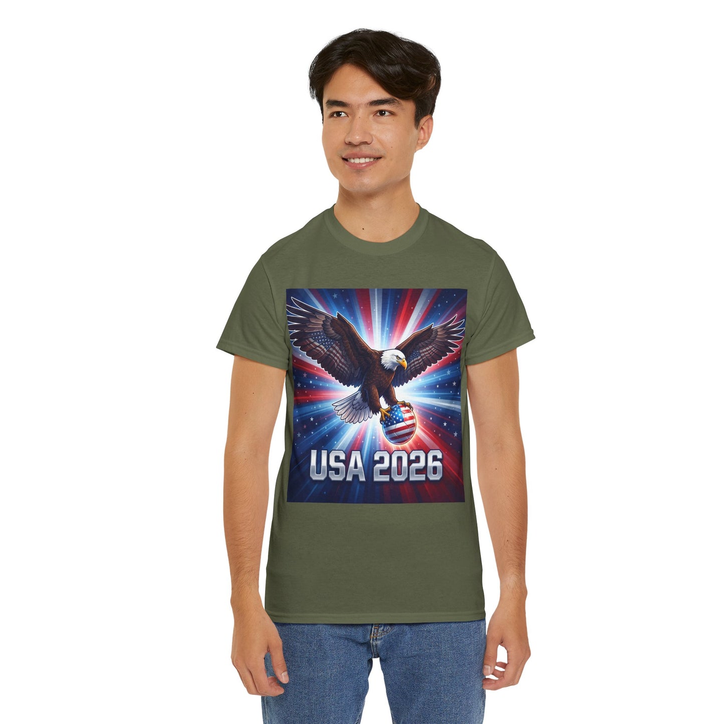USA 2026 World Cup T-Shirt — Patriotic American Flag Design
