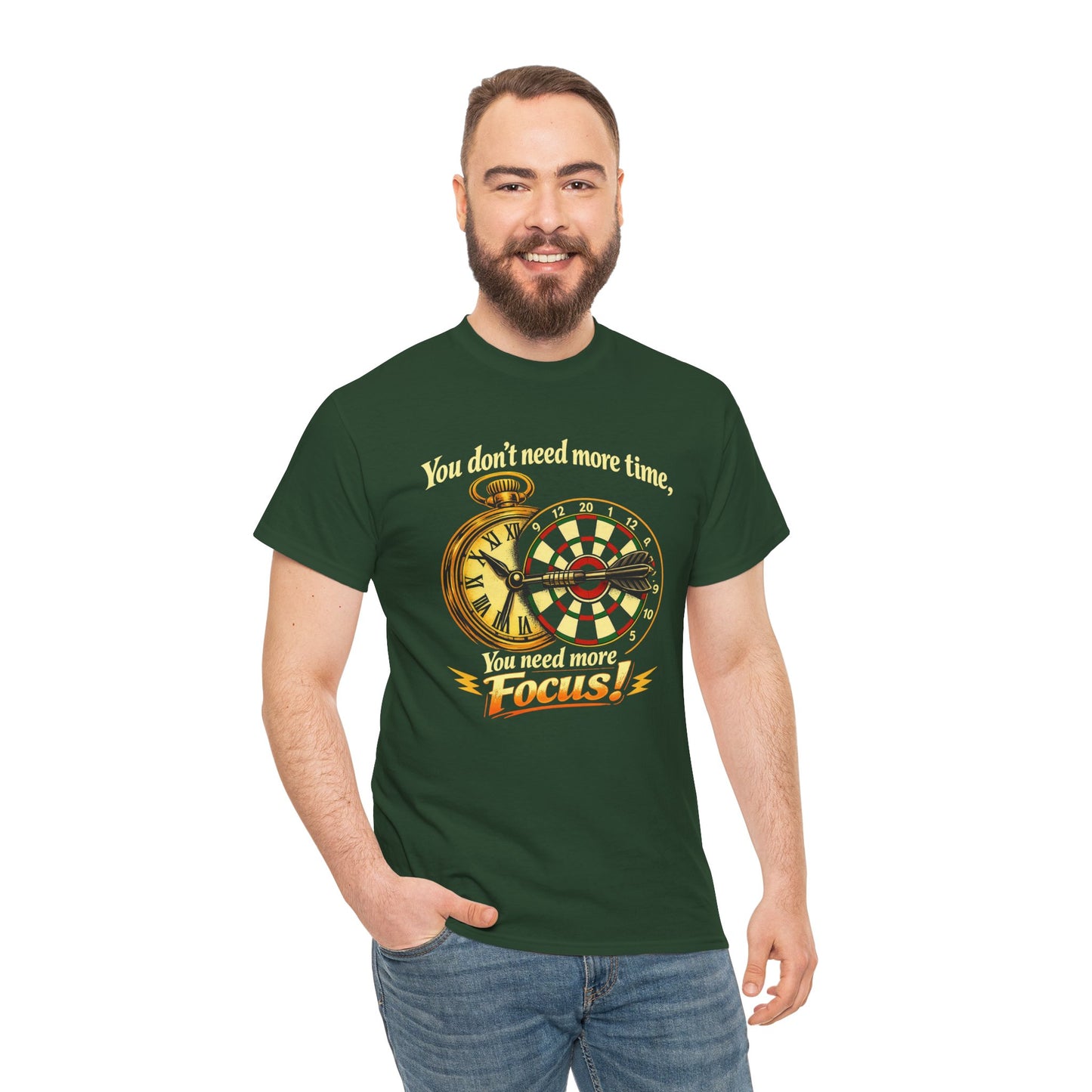 "You don't need more time, you need more focus!" Motivational T-Shirt from Cotton