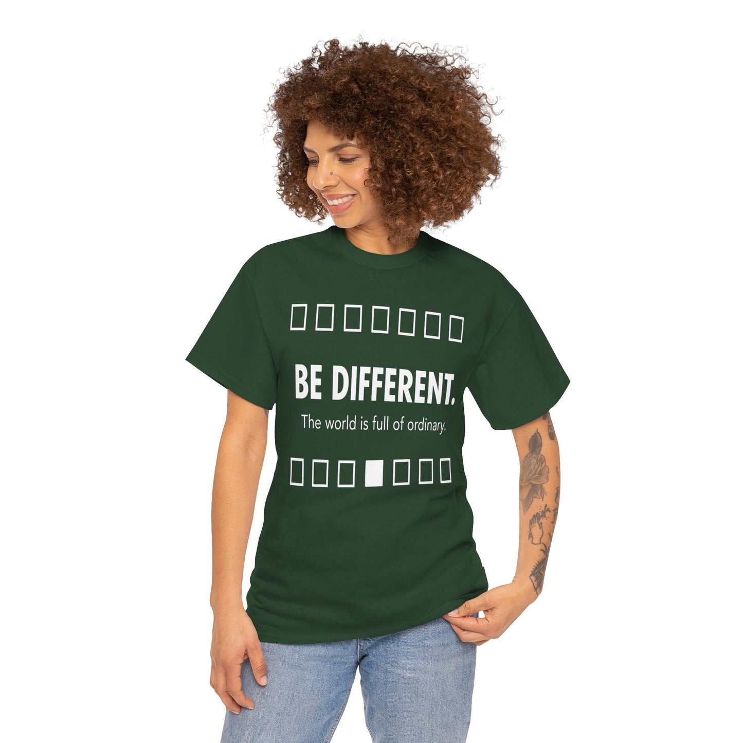 T-shirt With Motivational Prints — 'Be Different. The world is full of ordinary.'