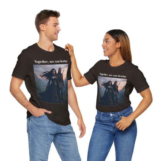 Customizable Halloween Unisex  Cotton T-Shirt - Together, we cast destiny - Halloween