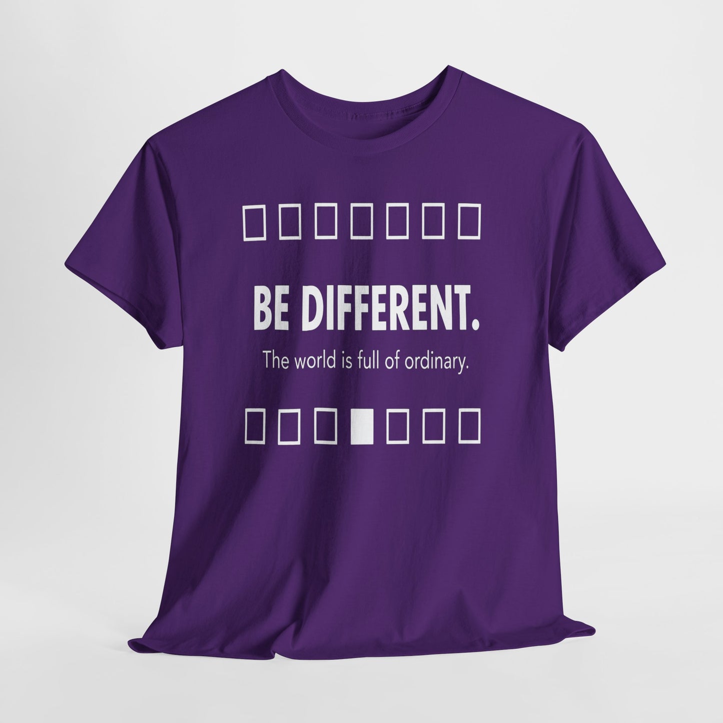 T-shirt With Motivational Prints — 'Be Different. The world is full of ordinary.'