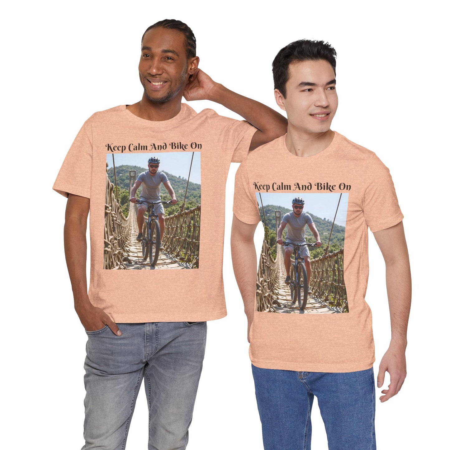 Customizable Unisex T-Shirt - 'Keep Calm and Bike On' - Perfect for Cycling Enthusiasts
