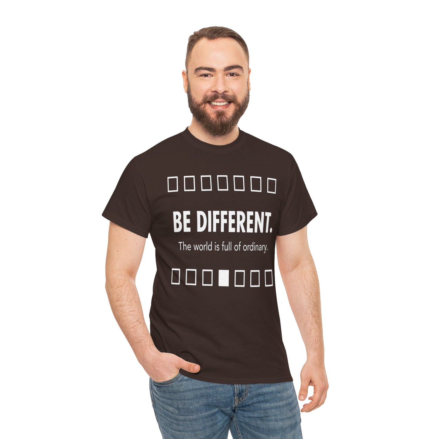 T-shirt With Motivational Prints — 'Be Different. The world is full of ordinary.'