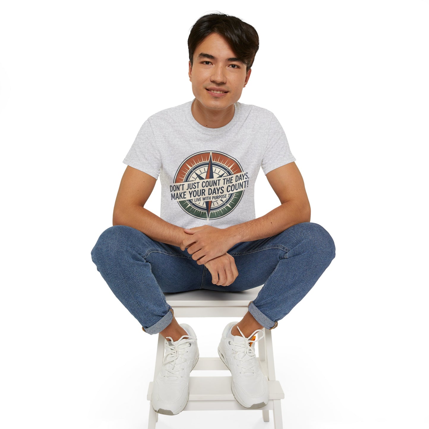 "Don't Just Count the Days, Make Your Days Count" Motivational Cotton T‑Shirt