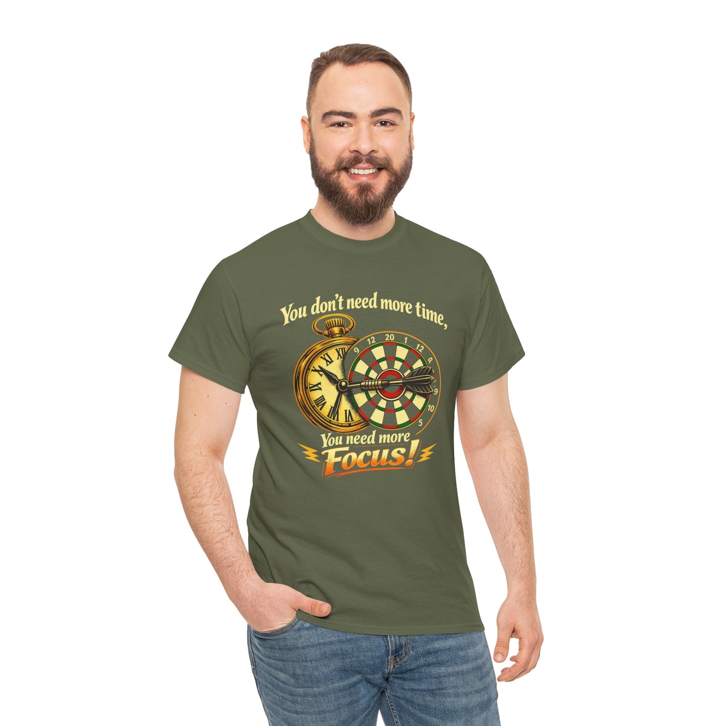 "You don't need more time, you need more focus!" Motivational T-Shirt from Cotton
