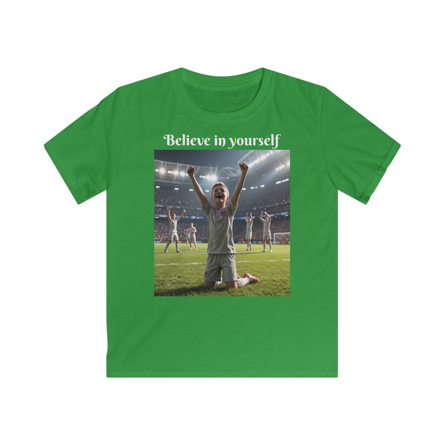 Customizable Sporty Kids T-Shirt - Believe in Yourself