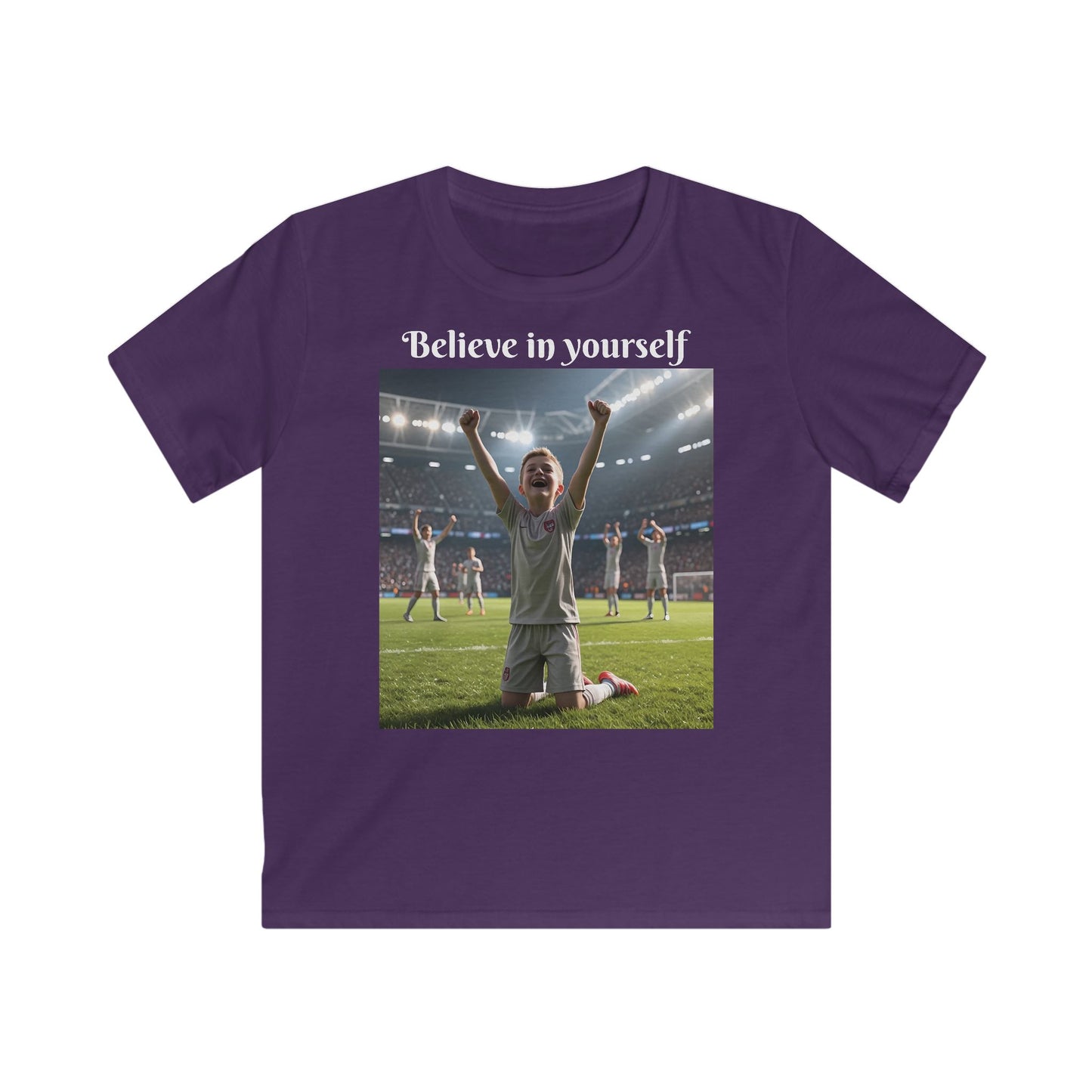 Customizable Sporty Kids T-Shirt - Believe in Yourself