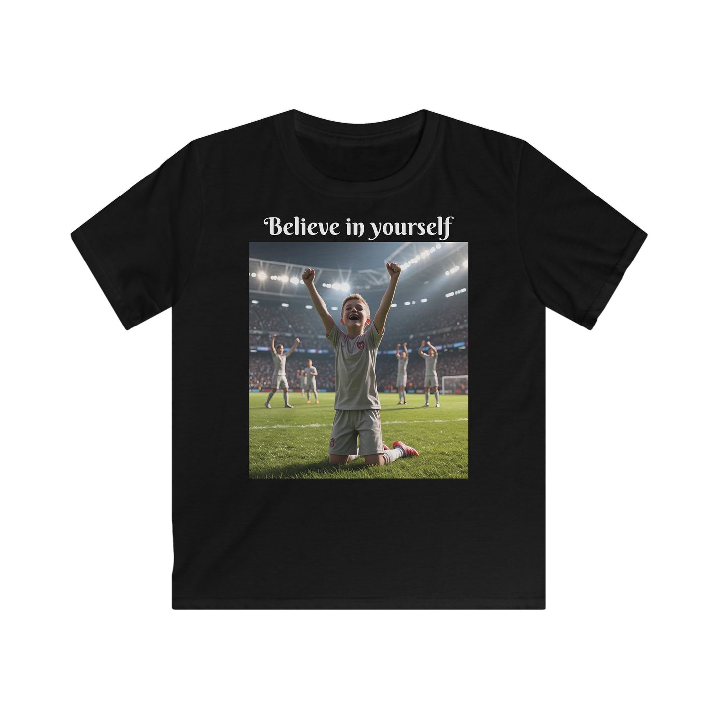Customizable Sporty Kids T-Shirt - Believe in Yourself