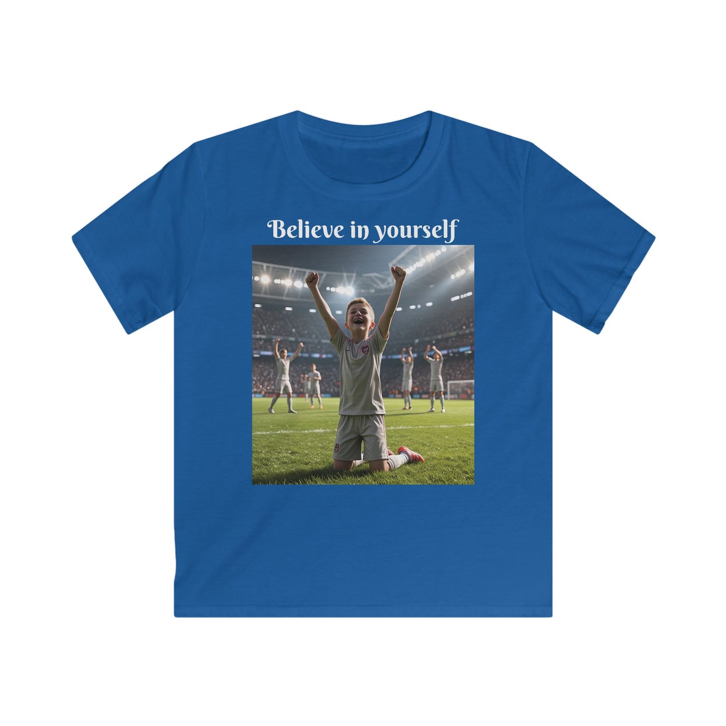 Customizable Sporty Kids T-Shirt - Believe in Yourself