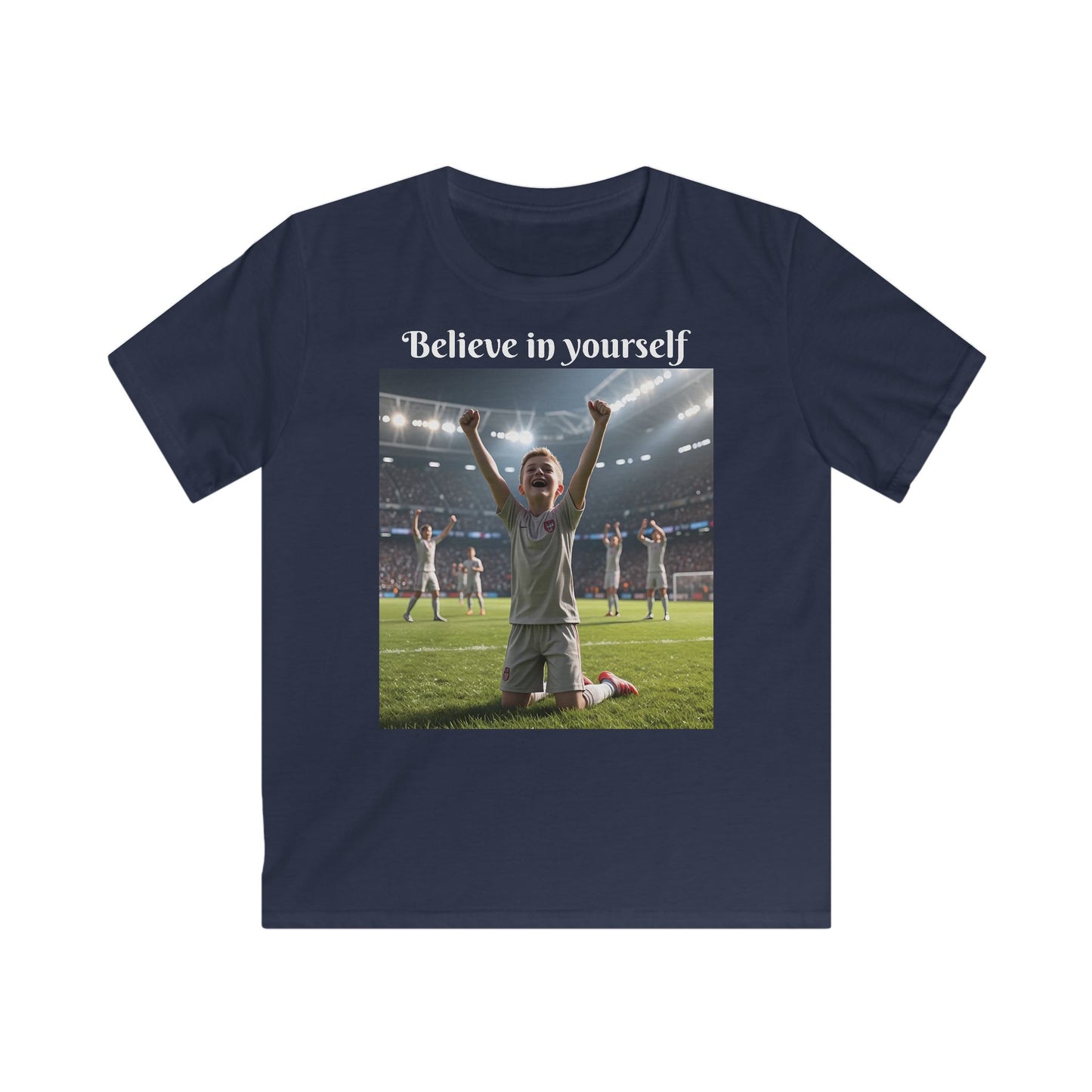 Customizable Sporty Kids T-Shirt - Believe in Yourself