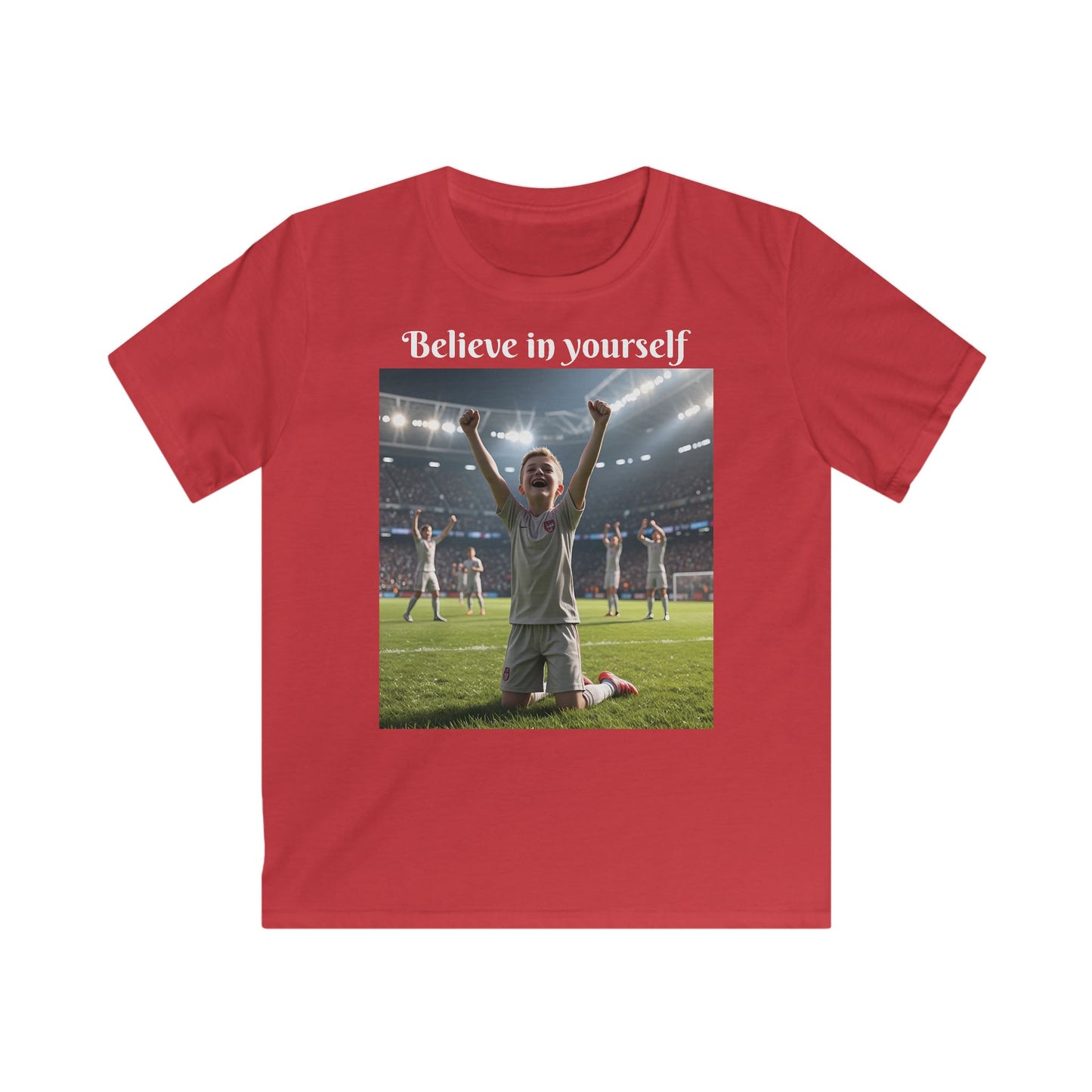 Customizable Sporty Kids T-Shirt - Believe in Yourself