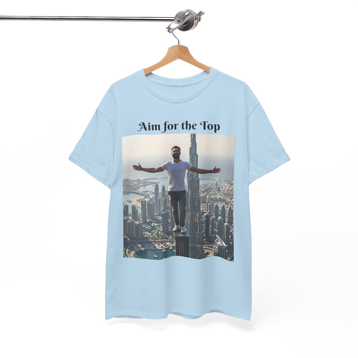Customizable Cotton T-Shirt - ‘Aim for the Top’ - With Your Face on the T-Shirt